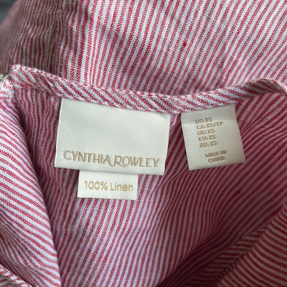 CYNTHIA ROWLEY LINEN DRESS SIZE XS - Picture 5 of 6